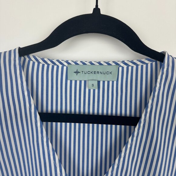 Tuckernuck Easton A-Line Swing Top Blue White Stripe Small - Picture 6 of 9